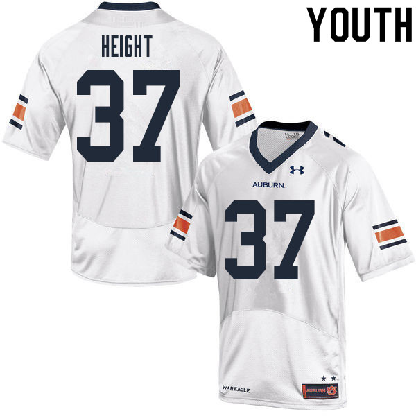 Youth Auburn Tigers #37 Romello Height White 2020 College Stitched Football Jersey